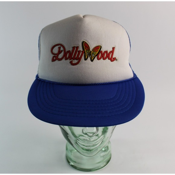 OTTO Other - Vintage DOLLYWOOD Trucker Hat Adjustable Snapback Blue White Mesh 80's 90's